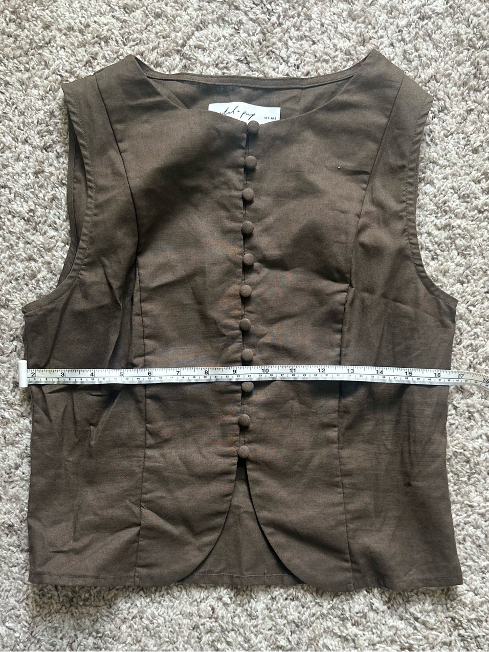 Petal & Pup Brown Sleeveless Button-Front Tank - Picture 6 of 7